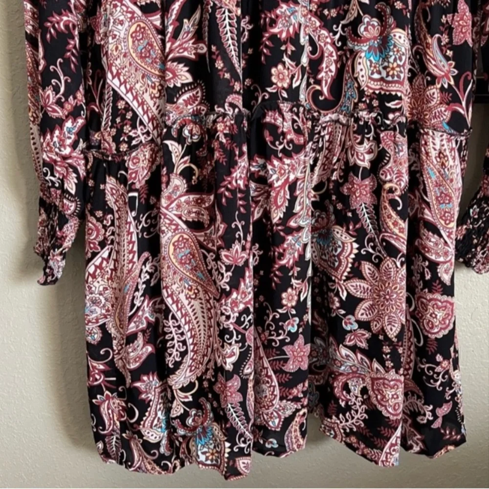 Anthropologie Smocked Neck Cady Paisley Tiered Tunic Dress XS - Picture 14 of 17
